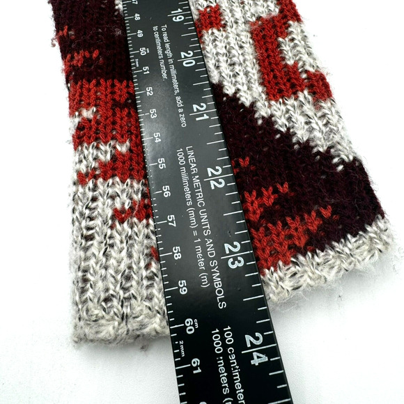 QUINN Women's Medium Open Front Cardigan Sweater Beige Orange Southwestern Aztec - Picture 9 of 9